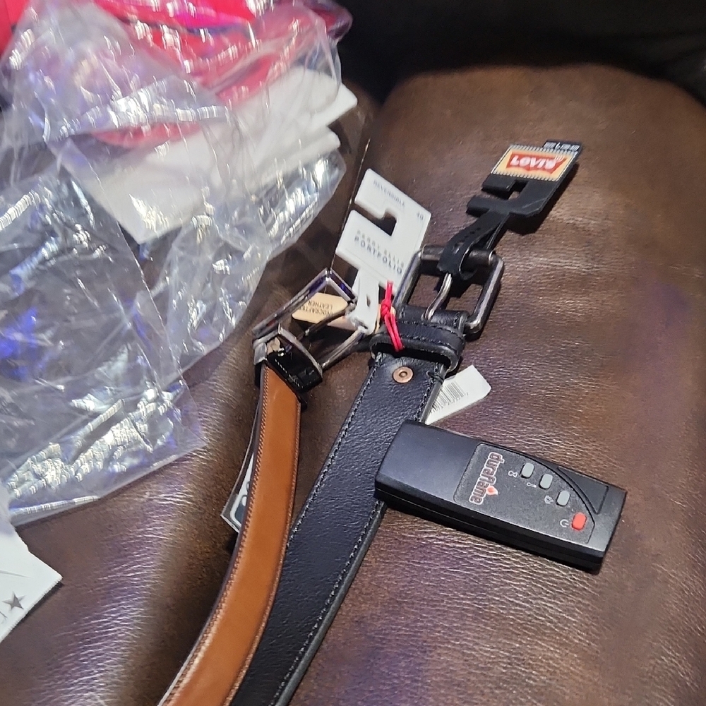 Perry Ellis Black and Brown Men's Belt
